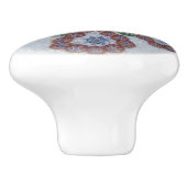 ボホ花ビクトリアン赤ブルー セラミックノブ (側面)