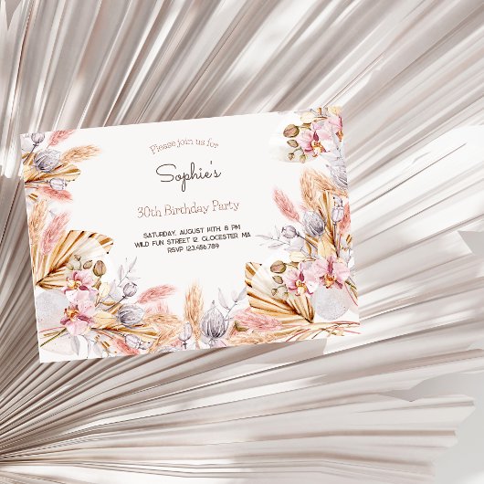 ボホ花大人招誕生日 招待状