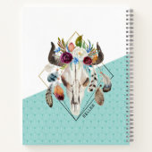 ボホ花幾何強牛スカル ノートブック (裏面)