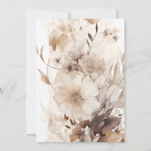 ボホ花模様ズピクニックインパークベビーシャワー 招待状 (裏面)