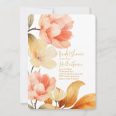 ボホ花模様ブライダルシャワー 招待状 (正面)