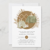 ボホ花模様ベビーシャワー招待状 招待状 (正面)