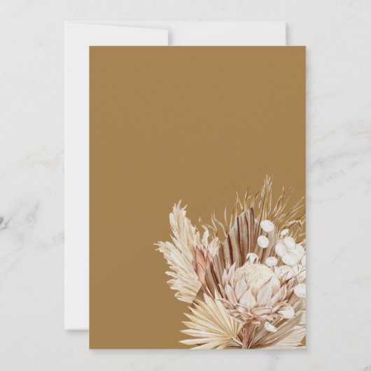 ボホ花模様ベビーシャワー招待状 招待状 (裏面)