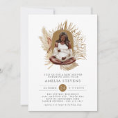 ボホ花模様ベビーシャワー招待状 招待状 (正面)