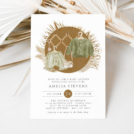 ボホ花模様ベビーシャワー招待状 招待状