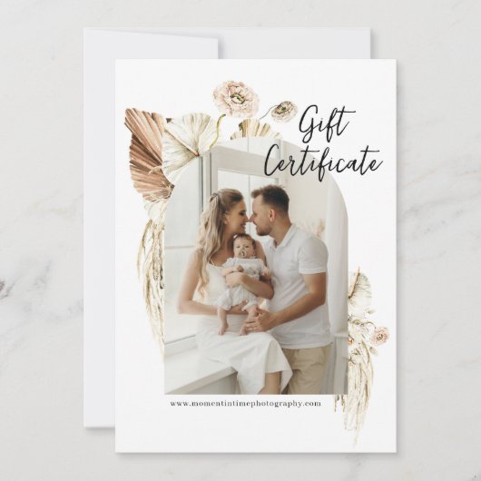 ボホ花模様 | アーチ写真 | 写真ギフトカード (正面)