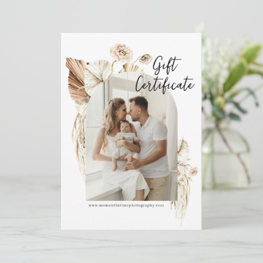 ボホ花模様 | アーチ写真 | 写真ギフトカード (スタンド正面)