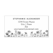 ボホ花、デイジー、バラ。ペンとインク ラバースタンプ (インプリント)