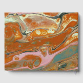 ボホ芸術的オレンジマーブルカスタムゲストブック ゲストブック (裏面)