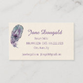 ボホ芸術的フェザーペン黒クラシック公証人 名刺 (正面)