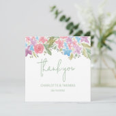 ボホ芸術的ワイルドフラワーウォータカラーハンド絵を描 サンキューカード (スタンド正面)