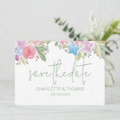 ボホ芸術的ワイルドフラワーウォータカラーハンド絵を描 セーブザデート (スタンド正面)