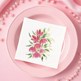 ボホ芸術的ワイルドフラワー水彩 スタンダードカクテルナプキン