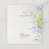 ボホ芸術的薄紫フローラ水彩モノグラム プレイスカード (外部開封)