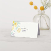 ボホ芸術的薄紫フローラ水彩モノグラム プレイスカード (裏面)