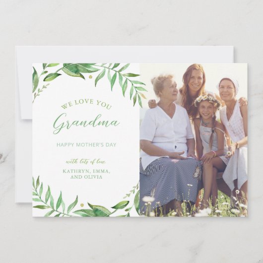 ボホ葉パーソナライズされたーの母の日の写真カード カード (正面)