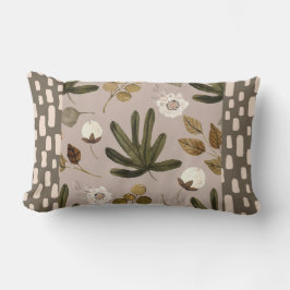 ボホ葉ベージュアンドグリーン装飾用クッション ランバークッション