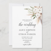 ボホ葉ー結婚式招待状パンパグラス 招待状 (正面)