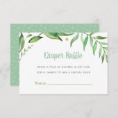 ボホ葉ー赤ちゃんシャワーおむつラッフルカード エンクロージャーカード (正面/裏面)