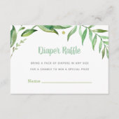 ボホ葉ー赤ちゃんシャワーおむつラッフルカード エンクロージャーカード (正面)