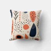 ボホ葉模様の手描きミニマル色 クッション (裏面)