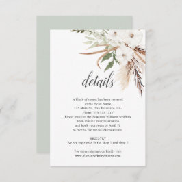 ボホ葉結婚詳細パンパグラス エンクロージャーカード