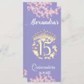 ボホ薄紫と金ゴールドキンセニェラお祝い メニュー (正面/裏面)