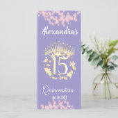 ボホ薄紫と金ゴールドキンセニェラお祝い メニュー (スタンド正面)