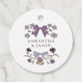 ボホ薄紫ボウフローラ結婚式の引き出物ラベル フェイバータグ (正面)
