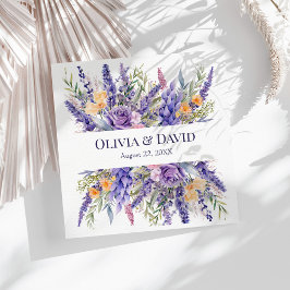 ボホ薄紫水彩野花結婚のナプキン
