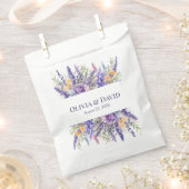 ボホ薄紫水彩野花結婚の フェイバーバッグ (クリップ留めされた状態)