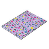 ボホ薄紫花柄 ノートブック (左側)