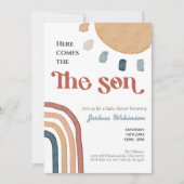 ボホ虹ここ来の息子の赤ちゃんシャワー 招待状 (正面)