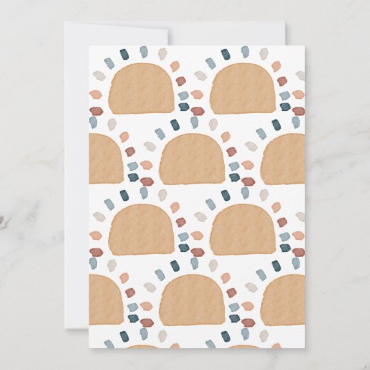 ボホ虹ここ来の息子の赤ちゃんシャワー 招待状 (裏面)