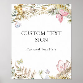 ボホ蝶カスタム文字標識 ポスター