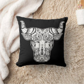 ボホ装飾のブルヘッド クッション (ブランケット)