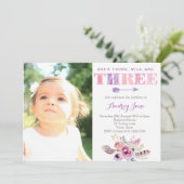 ボホ誕生日パーティー,ボヘミア3歳の誕生日,3歳 招待状 (スタンド正面)