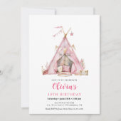 ボホ誕生日10代のガールスランバーパーティの招待状 招待状 (正面)