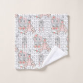 ボホ象の愛好家タイル バスタオルセット (ウォッシュタオル)