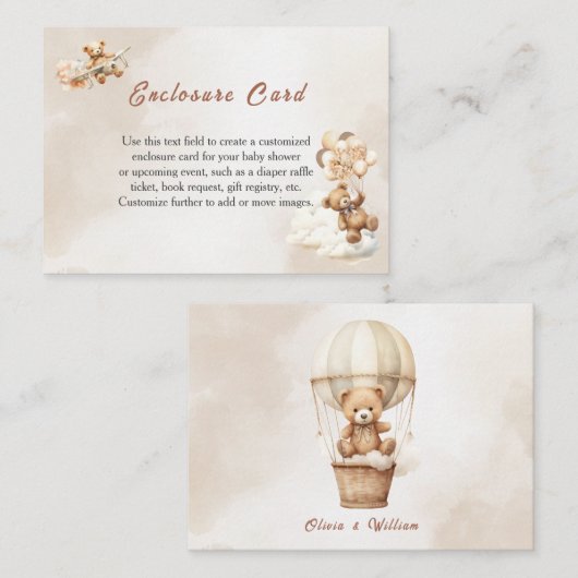 ボホ赤ちゃんシャワー男女兼用を心待ち エンクロージャーカード (正面/裏面)