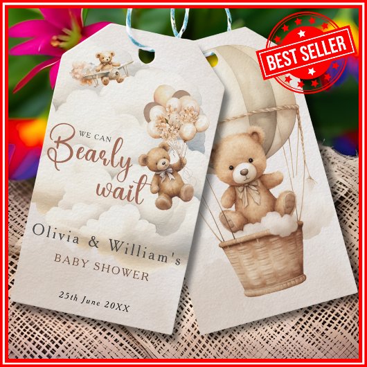 ボホ赤ちゃんシャワー男女兼用を心待ち ギフトタグ