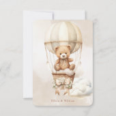 ボホ赤ちゃんシャワー男女兼用を心待ち サンキューカード (裏面)