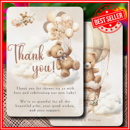 ボホ赤ちゃんシャワー男女兼用を心待ち サンキューカード