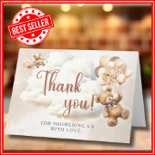 ボホ赤ちゃんシャワー男女兼用を心待ち サンキューカード