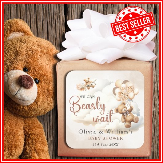 ボホ赤ちゃんシャワー男女兼用を心待ち スクエアシール