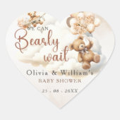 ボホ赤ちゃんシャワー男女兼用を心待ち ハートシール (正面)