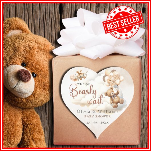 ボホ赤ちゃんシャワー男女兼用を心待ち ハートシール