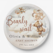 ボホ赤ちゃんシャワー男女兼用を心待ち ペーパープレート (正面)