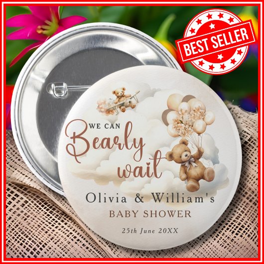 ボホ赤ちゃんシャワー男女兼用を心待ち 缶バッジ