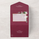 ボホ赤と白フローラ結婚が一斉に オールインワン招待状 (外側)